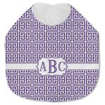 Greek Key Jersey Knit Baby Bib w/ Monogram