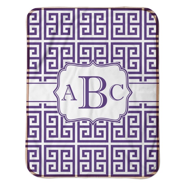 Greek Key Baby Sherpa Blanket - Flat