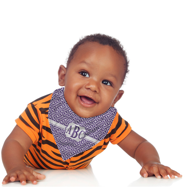 Greek Key Bandana Bib - (Lifestyle 1 boy)