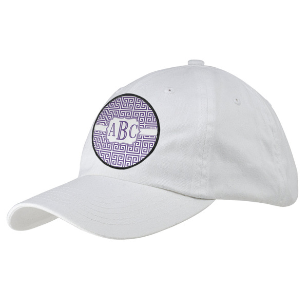 Custom Greek Key Baseball Cap - White (Personalized)