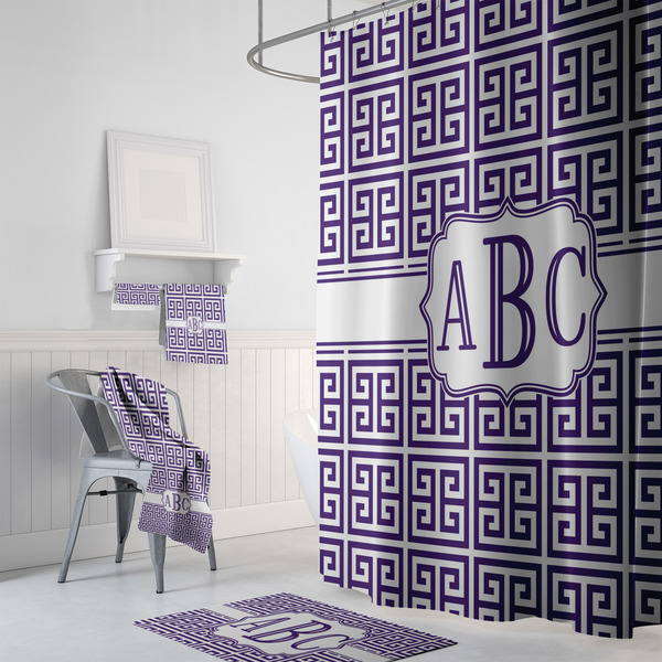 Greek Key Bath Towel Sets - 3-piece - In Context