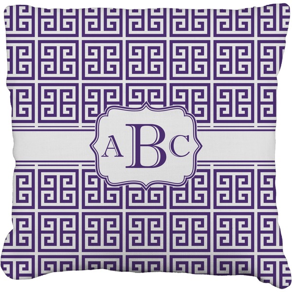 Custom Greek Key Faux-Linen Throw Pillow 26" (Personalized)