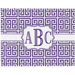 Greek Key Woven Fabric Placemat - Twill w/ Monogram