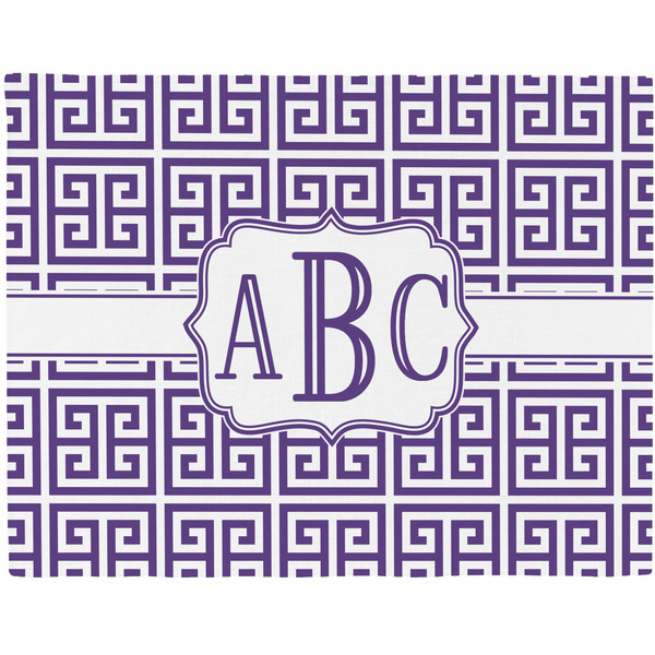 Custom Greek Key Woven Fabric Placemat - Twill w/ Monogram