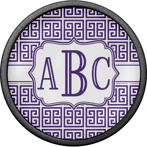 Greek Key Cabinet Knob - Black - Front