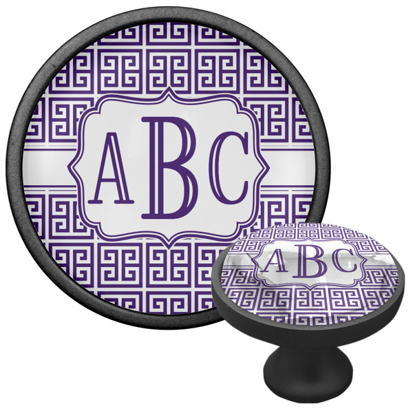 Greek Key Cabinet Knob - Black - Multi Angle