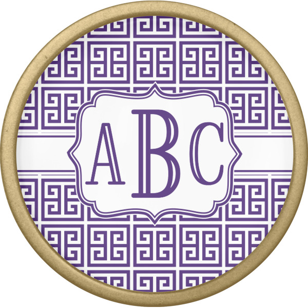 Greek Key Cabinet Knob - Gold - Front