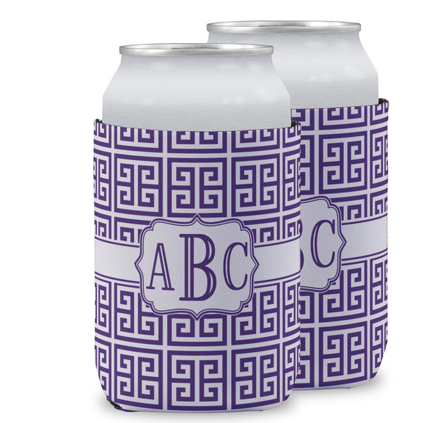 Custom Greek Key Can Cooler (12 oz) w/ Monogram