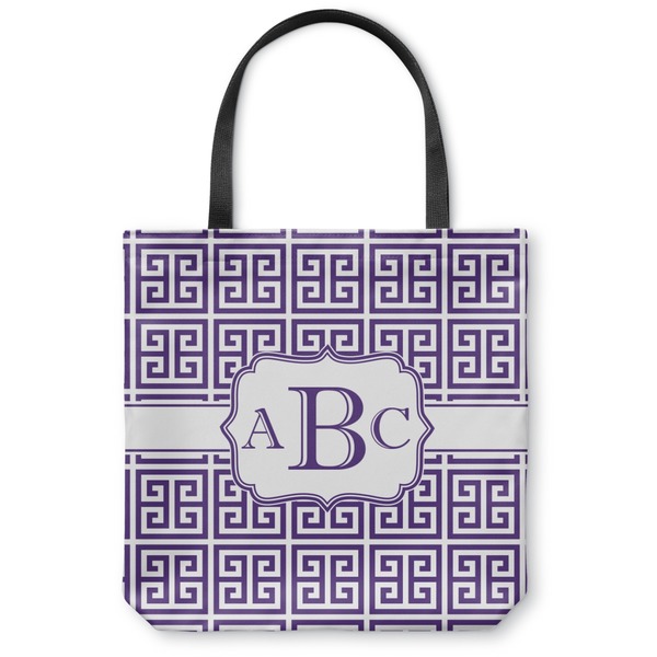 Custom Greek Key Canvas Tote Bag (Personalized)