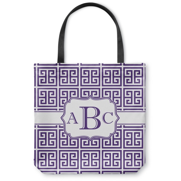 Custom Greek Key Canvas Tote Bag - Small - 13"x13" (Personalized)
