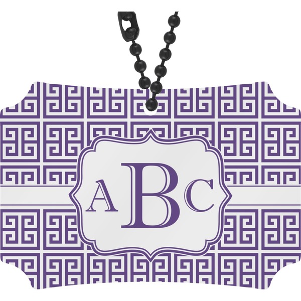 Custom Greek Key Rear View Mirror Ornament (Personalized)