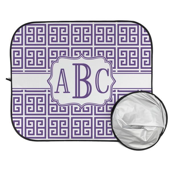 Greek Key Car Sun Shades - FOLDED & UNFOLDED