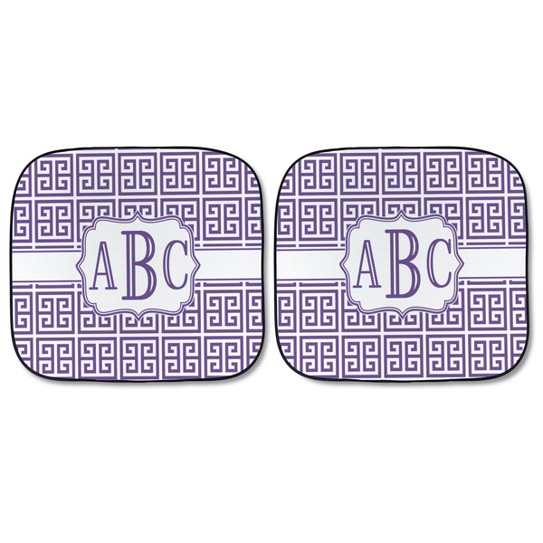 Greek Key Car Sun Shades - FRONT