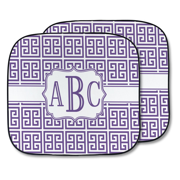 Custom Greek Key Car Sun Shade - Two Piece (Personalized)