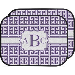 Greek Key Car Floor Mats (Back Seat) (Personalized)