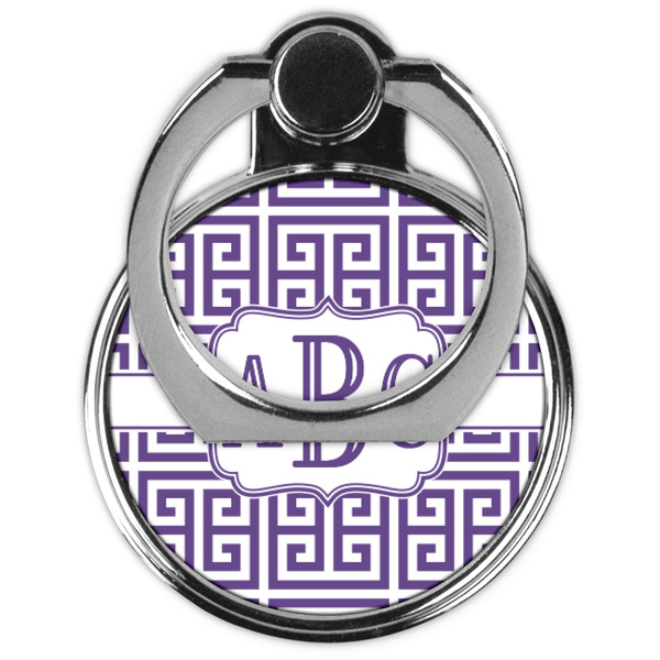 Greek Key Cell Phone Ring Stand & Holder - Front (Collapsed)