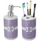 Greek Key Ceramic Bathroom Accessories Set (Personalized)