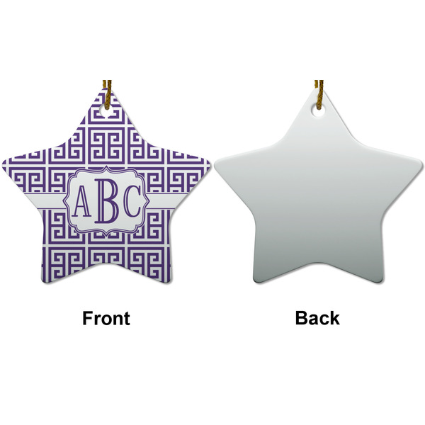 Greek Key Ceramic Flat Ornament - Star Front & Back (APPROVAL)