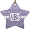 Greek Key Star Ceramic Ornament w/ Monogram