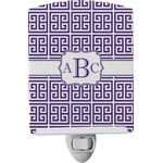 Greek Key Ceramic Night Light (Personalized)