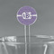 Greek Key 5.5" Round Plastic Stir Sticks - Clear (Personalized)