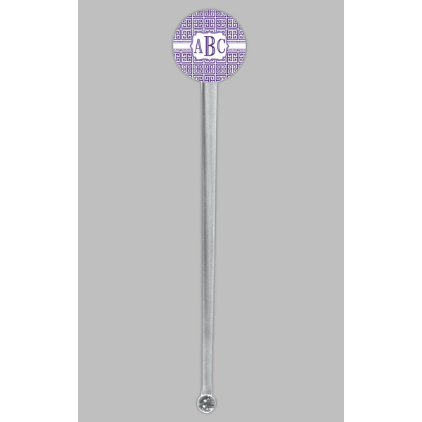 Greek Key Clear Plastic 7" Stir Stick - Round - Single Stick