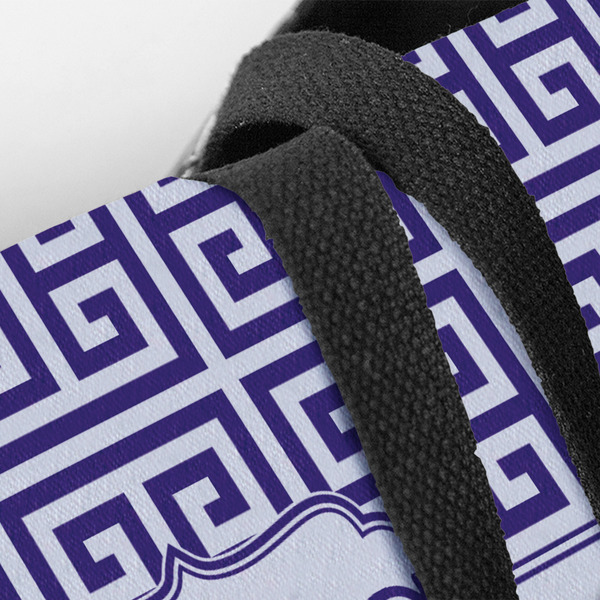 Greek Key Closeup of Tote w/Black Handles
