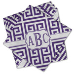 Greek Key Cloth Cocktail Napkins - Set of 4 w/ Monogram