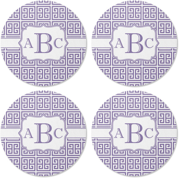 Greek Key Coaster Round Rubber Back - Apvl