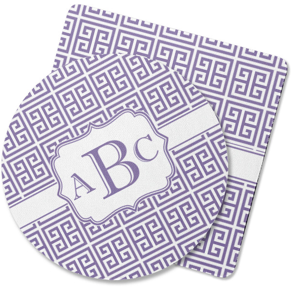 Custom Greek Key Rubber Backed Coaster (Personalized)