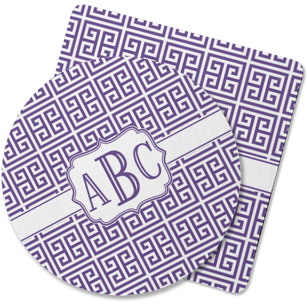 Custom Greek Key Rubber Backed Coaster (Personalized)