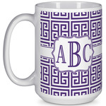Greek Key 15 Oz Coffee Mug - White (Personalized)