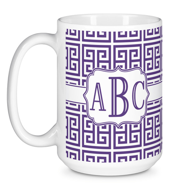 Greek Key Coffee Mug - 15 oz - White