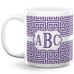 Greek Key 20 Oz Coffee Mug - White (Personalized)