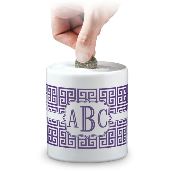 Custom Greek Key Coin Bank (Personalized)
