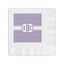 Greek Key Coined Cocktail Napkins (Personalized)