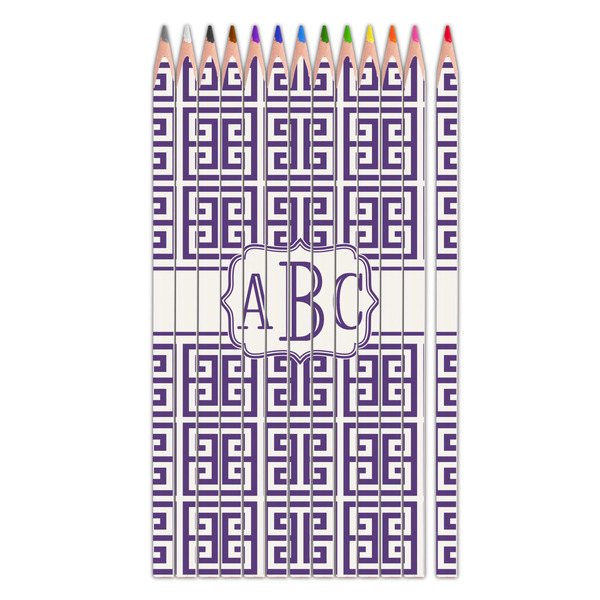 Custom Greek Key Colored Pencils (Personalized)