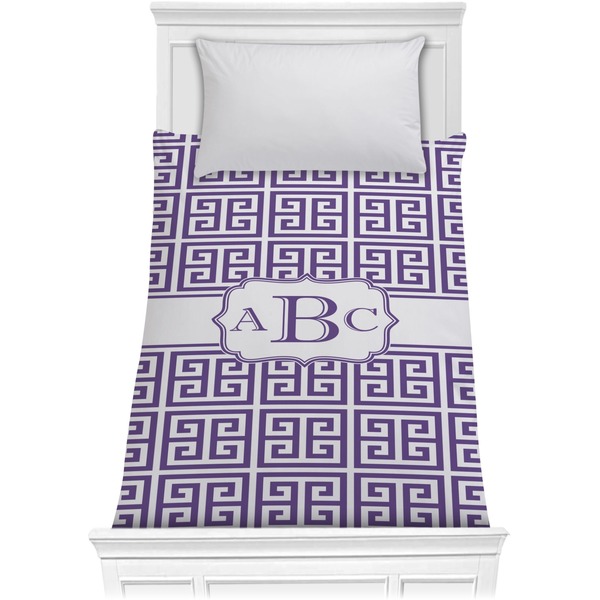 Custom Greek Key Comforter - Twin (Personalized)