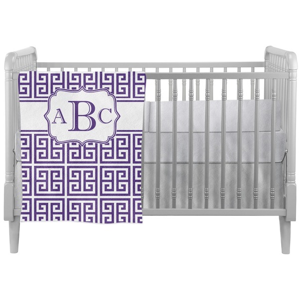 Custom Greek Key Crib Comforter / Quilt (Personalized)