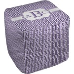 Greek Key Cube Pouf Ottoman - 18" (Personalized)