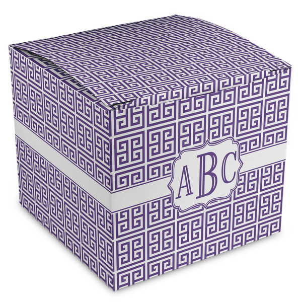 Custom Greek Key Cube Favor Gift Boxes (Personalized)