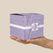 Greek Key Cube Favor Gift Box - On Hand - Scale View