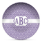 Greek Key Microwave Safe Plastic Plate - Composite Polymer (Personalized)