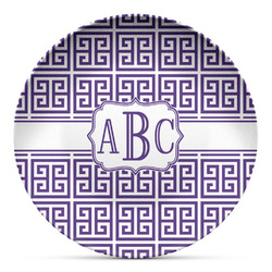 Greek Key Microwave Safe Plastic Plate - Composite Polymer (Personalized)