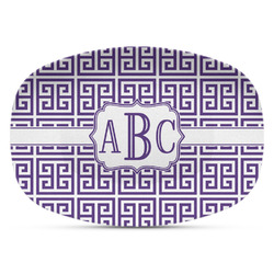 Greek Key Plastic Platter - Microwave & Oven Safe Composite Polymer (Personalized)