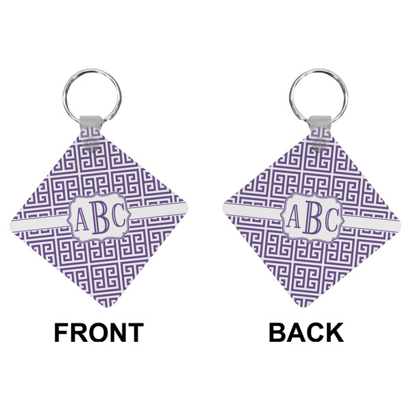 Greek Key Diamond Keychain (Front + Back)