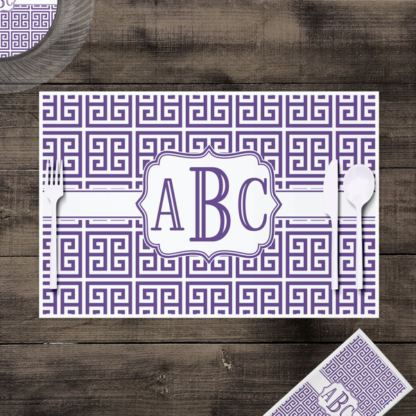 Greek Key Disposable Paper Placemat - In Context