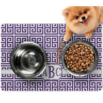 Greek Key Dog Food Mat - Small w/ Monogram
