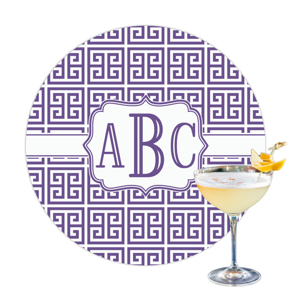 Custom Greek Key Printed Drink Topper (Personalized)