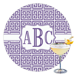 Greek Key Printed Drink Topper - 3.5" (Personalized)